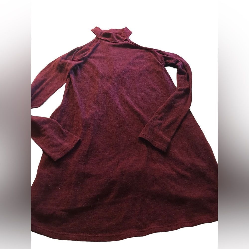 MTS size XS dark purple sweater dress cut away shoulders exposed super cute